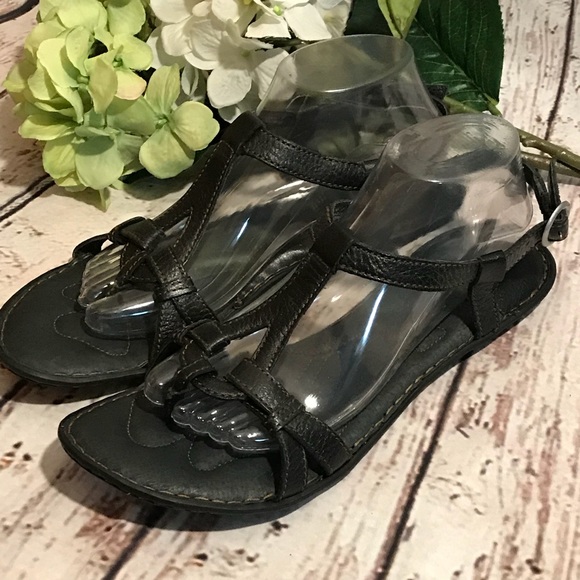 Born Shoes - Born Black Leather Sandals